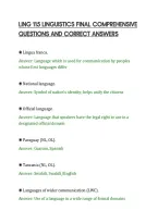 Ling 115 Linguistics Final Comprehensive&NewLine;Questions And Correct Answers&NewLine;