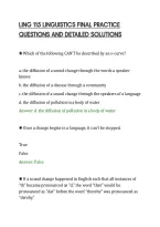 Ling 115 Linguistics Final Practice&NewLine;Questions And Detailed Solutions&NewLine;