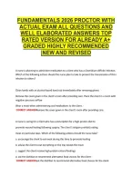 Fundamentals 2026 Proctor With &NewLine;Actual Exam All Questions And &NewLine;Well Elaborated Answers Top &NewLine;Rated Version For Already A&plus; &NewLine;Graded Highly Recommended &NewLine;&vert;New And Revised 