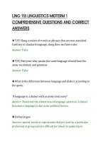 Ling 115 Linguistics Midterm 1&NewLine;Comprehensive Questions And Correct&NewLine;Answers&NewLine;