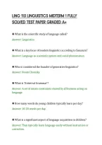 Ling 115 Linguistics Midterm 1 Fully&NewLine;Solved Test Paper Graded A&plus;&NewLine;