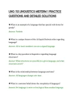 Ling 115 Linguistics Midterm 1 Practice&NewLine;Questions And Detailed Solutions&NewLine;