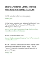 Ling 115 Linguistics Midterm 2 Actual&NewLine;Questions With Verified Solutions&NewLine;