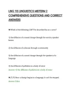Ling 115 Linguistics Midterm 2&NewLine;Comprehensive Questions And Correct&NewLine;Answers&NewLine;