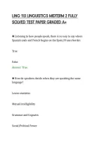 Ling 115 Linguistics Midterm 2 Fully&NewLine;Solved Test Paper Graded A&plus;