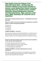 West Virginia Contractor Business & Law 2026&sol;2027 Study Guide &vert; ACTUAL-Style WV Contractor Business & Law Practice Questions & Answers&comma; Latest Updated West Virginia Contractor Licensing Exam Prep&comma; Verified Answers&comma; Detailed Rationales&comma; Business Management