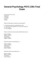General Psychology PSYC-2301 Final Exam