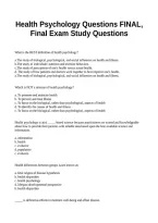Health Psychology Questions FINAL&comma; Final Exam Study Questions&period;