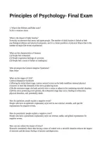 Principles of Psychology- Final Exam