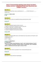 Biod 171 Essential Microbiology Exam Ready Test Bank &ndash;&NewLine;Student Success &vert; UPDATED ACTUAL Exam Questions and&NewLine;CORRECT Answers