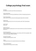 College psychology final exam