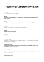 Psychology Comprehensive Exam