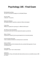 Psychology 105 - Final Exam
