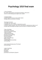 Psychology 1010 final exam