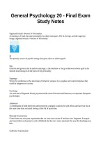 General Psychology 20 - Final Exam Study Notes&period;