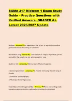 SGMA 217 Midterm 1 Exam Study &NewLine;Guide &ndash; Practice Questions with &NewLine;Verified Answers&period; GRADED A&plus;&period; &NewLine;Latest 2026&sol;2027 Update 