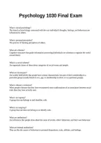 Psychology 1030 Final Exam&period;