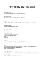 Psychology 100 Final Exam