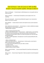 Utah LEO Exam 1 with all Correct & 100&percnt; Verified Answers &vert;Actual Complete Update &vert;Already Graded A&plus;