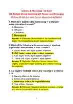 Anatomy & Physiology Test Bank&NewLine;250 Multiple-Choice Questions with Answers and Rationales&NewLine;McGraw Hill-style test bank&period; Correct answers are highlighted&period;&NewLine;