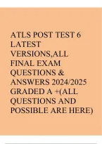 ATLS Post Test 6 Latest Version &ndash; Final Exam Questions and Answers