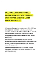 Wgu D002 Exam With Correct &NewLine;Actual Questions And Correctly &NewLine;Well Defined Answers Latest &NewLine;Already Graded A&plus;