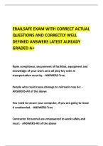 Erailsafe Exam With Correct Actual &NewLine;Questions And Correctly Well &NewLine;Defined Answers Latest Already &NewLine;Graded A&plus; 