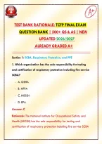 Test Bank Rationale&colon; TCFP Final Exam Question Bank &vert; 500&plus; Qs & As &vert; New Updated 2026&sol;2027 &vert; Already Graded A&plus;&NewLine;