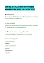 Lpn To Rn Transitions Complete&NewLine;Exam Review With Full Solutions