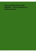 Electrical Wiring Study Guide 2026&sol;2027 &ndash; Practice Questions & Verified Answers