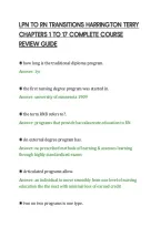 Lpn To Rn Transitions Harrington Terry&NewLine;Chapters 1 To 17 Complete Course&NewLine;Review Guide&NewLine;