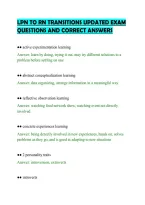 Lpn To Rn Transitions Updated Exam&NewLine;Questions And Correct Answers&NewLine;