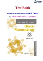 Test Bank for Introductory Clinical Pharmacology 12th Edition by Susan M Ford ISBN 978-1975163730
