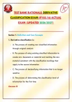 Test Bank Rationale&colon; Derivative Classification Exam &lpar;IF103&period;16&rpar; Actual Exam &lpar;Updated 2026&sol;2027&rpar;&NewLine;