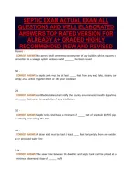 Septic Exam Actual Exam All&NewLine;Questions And Well Elaborated&NewLine;Answers Top Rated Version For&NewLine;Already A&plus; Graded Highly&NewLine;Recommended &vert;New And Revised