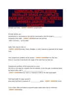 Commercial Septic System&NewLine;Installer Grade A&plus; Complete&NewLine;Exam Questions And 100&percnt; Verified&NewLine;Answers &lpar;2026&sol;2027&rpar; Pass&NewLine;Guarantee