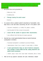 ED Pediatric Emergency Medicine Final Exam 2026 &vert; 87 Most Tested Questions & Verified Answers &vert; Latest Update &vert; Graded A&plus;