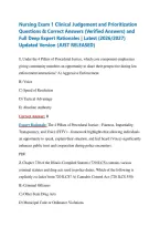 Nursing Exam 1 Clinical Judgement and Prioritization Questions & Correct Answers &lpar;Verified Answers&rpar; and Full Deep Expert Rationales &vert; Latest &lpar;2026&sol;2027&rpar; Updated Version &lbrace;JUST RELEASED&rcub;