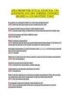 APEA Predictor Actual Exam 2026&colon; 130&plus; Questions & 100&percnt; Verified Answers &ndash; Guaranteed Pass for NP Certification&excl;