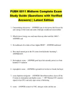 PUBH 6011 Midterm Complete Exam &NewLine;Study Guide &lpar;Questions with Verified &NewLine;Answers&rpar; &vert; Latest Edition 