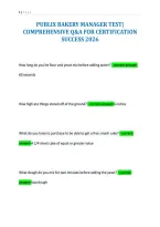 Publix Bakery Manager Test&vert;&NewLine;Comprehensive Q&A For Certification&NewLine;Success 2026