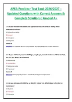 APEA Predictor Test Bank 2026&sol;2027 &ndash; Updated Questions with Correct Answers & Complete Solutions &vert; Graded A&plus;