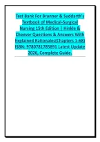 Brunner & Suddarth&rsquo;s Medical-Surgical Nursing 15th Edition Practice Questions & Answers &vert; Chapters 1&ndash;68 &vert; Hinkle & Cheever