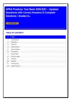 APEA Predictor Test Bank 2026 Updated Questions with Correct Answers & Complete Solutions &vert; Graded A&plus;