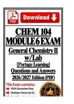 CHEM&NewLine;104 Module 6&nbsp; Exam &vert; General Chemistry II w&sol;Lab &vert; Portage &vert; Q&NewLine;& A &vert; 100&percnt; Correct