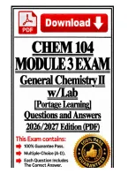 CHEM&NewLine;104 Module 3&nbsp; Exam &vert; General Chemistry II w&sol;Lab &vert; Portage &vert; Q&NewLine;& A &vert; 100&percnt; Correct