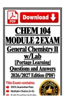 CHEM&NewLine;104 Module 2&nbsp; Exam &vert; General Chemistry II w&sol;Lab &vert; Portage &vert; Q&NewLine;& A &vert; 100&percnt; Correct