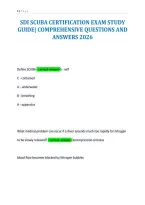 Sdi Scuba Certification Exam Study&NewLine;Guide&vert; Comprehensive Questions And&NewLine;Answers 2026