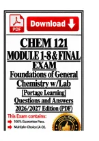 CHEM 121 Module Exam 1&comma;2&comma;3&comma;4&comma;5&comma;6&comma;7&comma;8&comma;final Portage General Chemistry w&sol;Lab 100&percnt; Correct