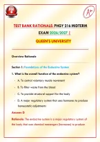 Test Bank Rationale&colon; PHGY 216 Midterm Exam 2026&sol;2027 &vert; Queen's University&NewLine;